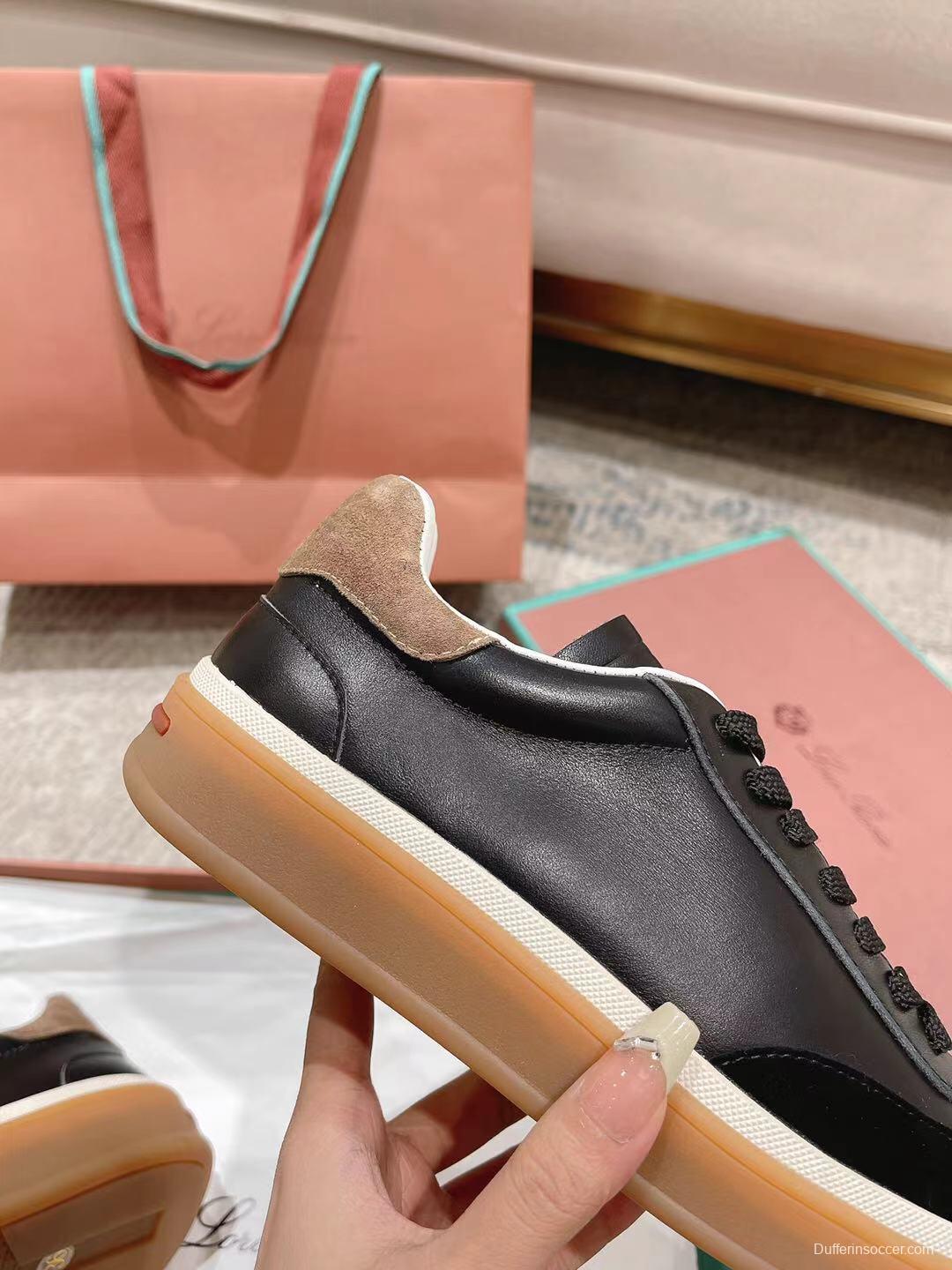 2025 Unisex Le Parmentier Black Suede Leather Sneakers Top Version LY00320(F)/LY00330(M)