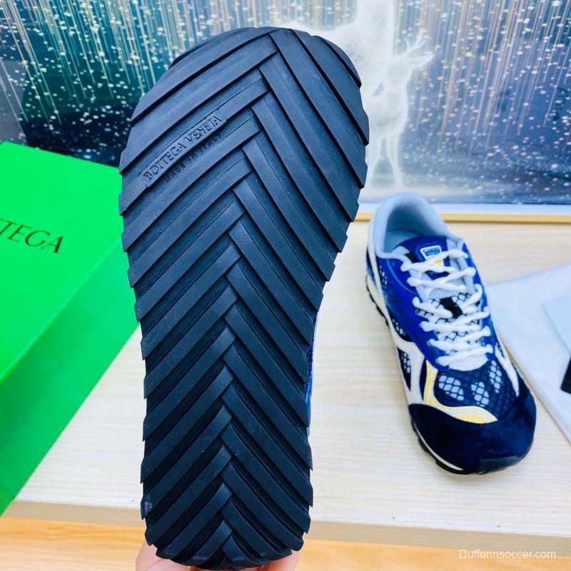 2025 Unisex Bottega Veneta Blue Yellow Black Mesh Sneakers LY00310