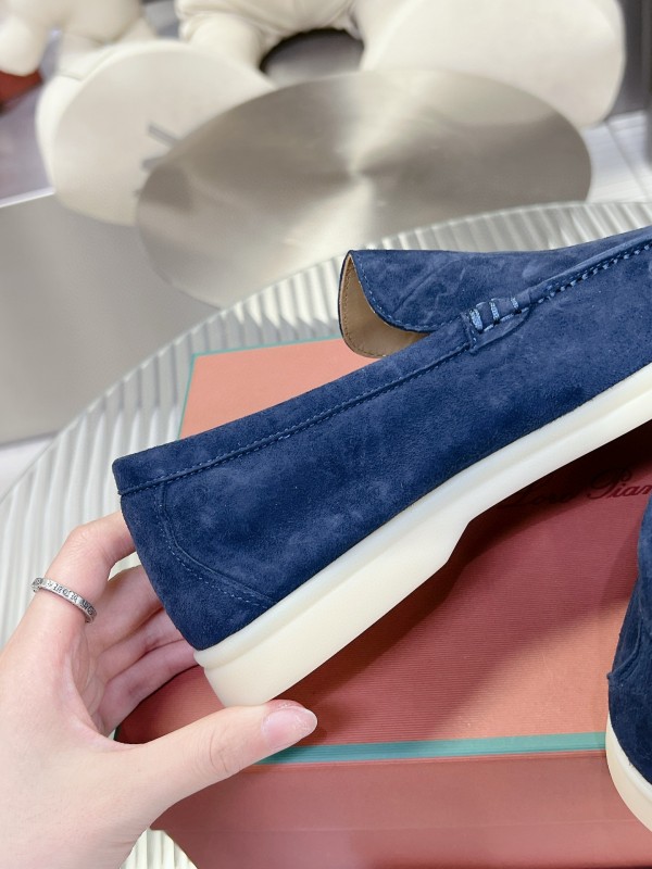 2024 Unisex Le Parmentier Blue Suede Loafers MJ00270