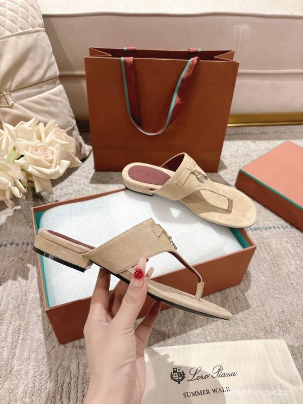 2025 Slippers Le Parmentier Beige Suede Slippers LY00250