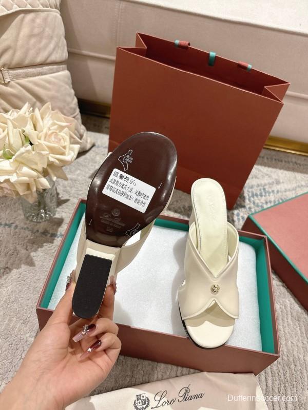 2025 Women LP White Leather Sandals LY00300