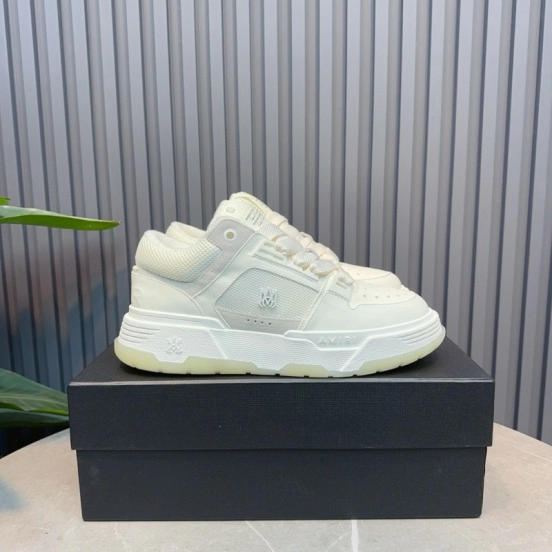 2024 Unisex Amiri White Leather Sneakers MJ00360