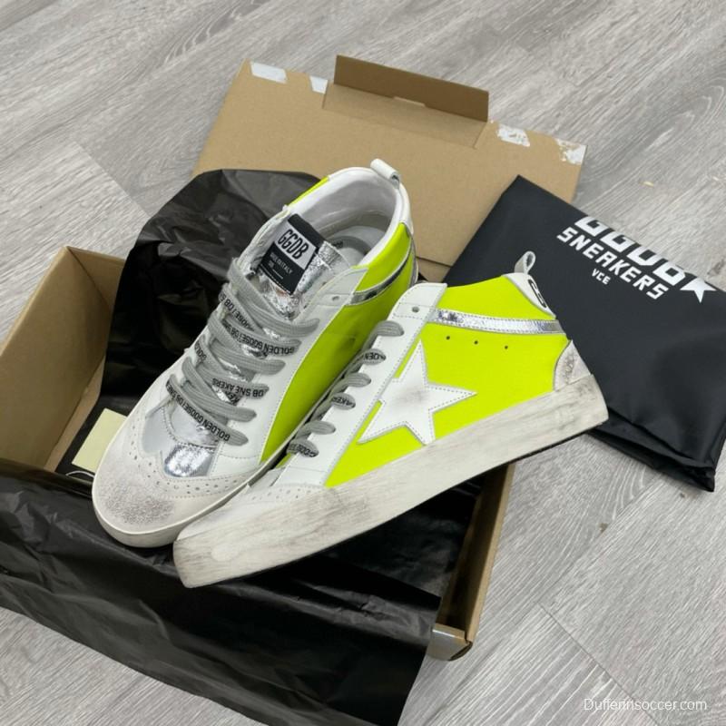 2024 Unisex GGDB Yellow White Leather Suede High Top Sneakers MJ00300