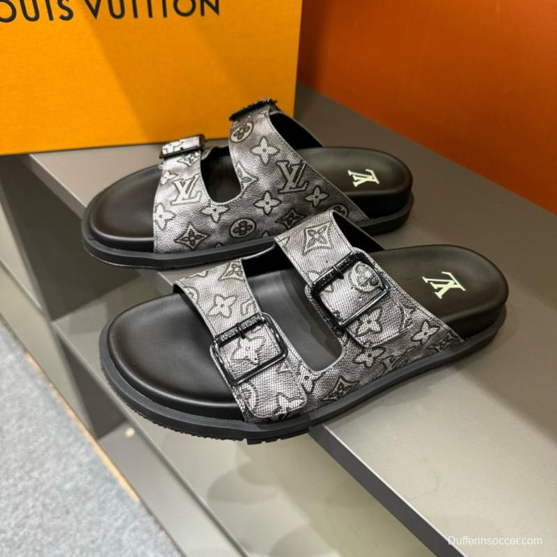2024 Slippers Louis Vuitton Gray Leather Slippers MJ00210