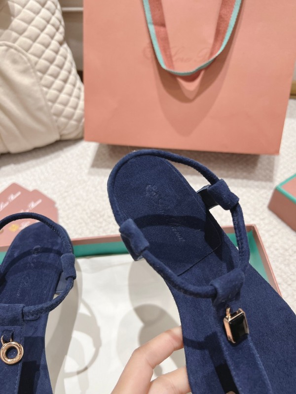 2025 Women LP Navy Suede Sandals LY00000