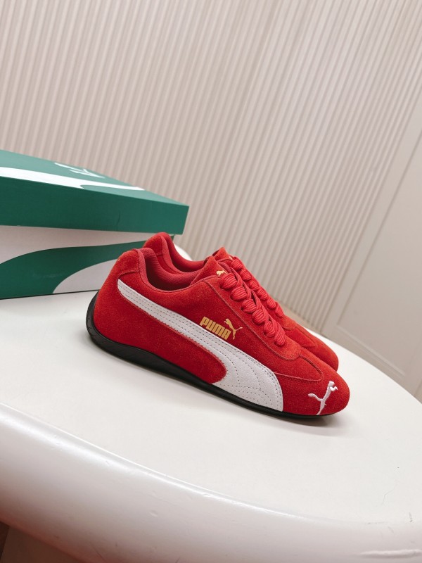 2025 Women Puma Red White Suede Sneakers LY00280