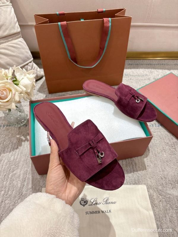 2025 Slippers LP Bloodred Suede Slippers