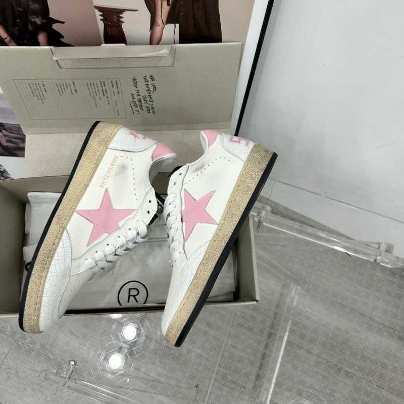 2024 Women GGDB White Pink Leather Sneakers MJ00260