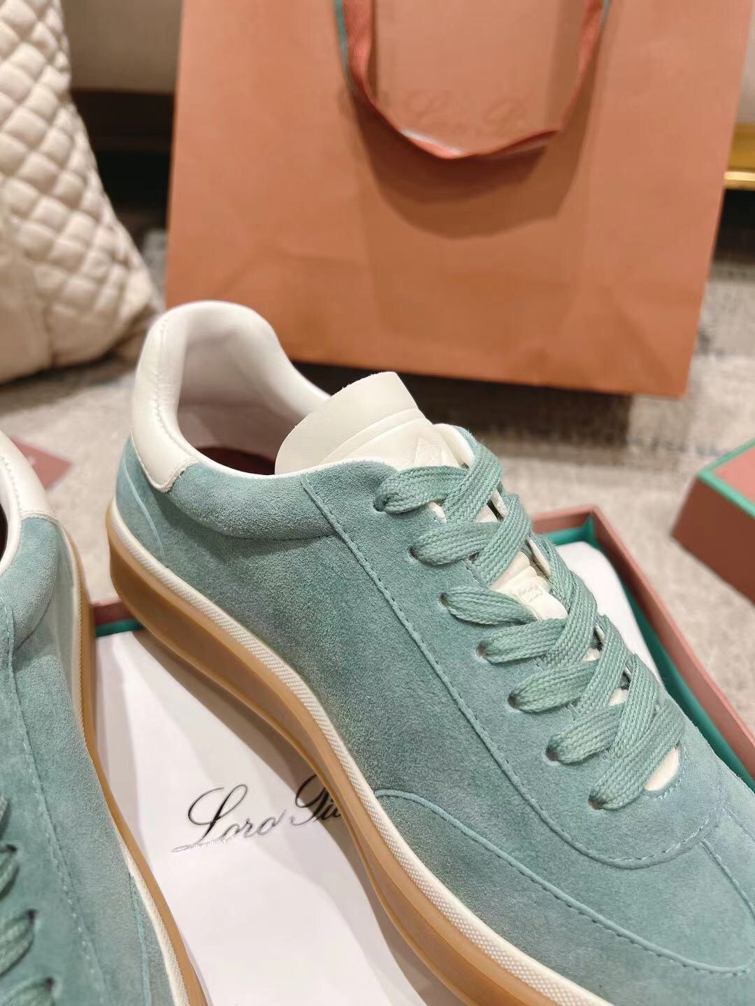 2025 Unisex Le Parmentier Green Suede Leather Sneakers Top Version LY00320(F)/LY00330(M)