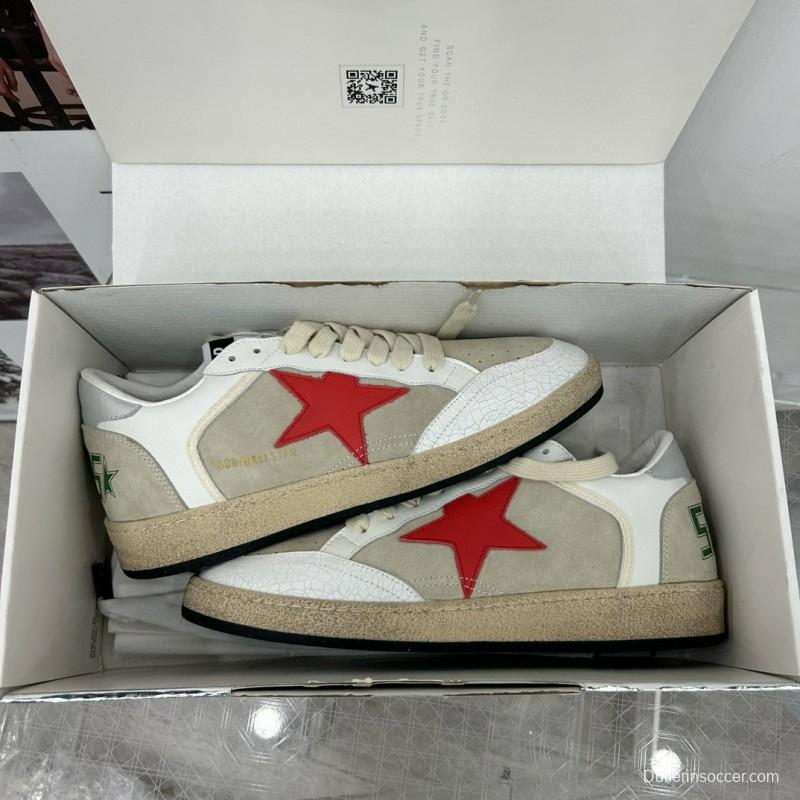 2024 Unisex GGDB White Beige Red Suede Leather Low-Top Sneakers MJ00260