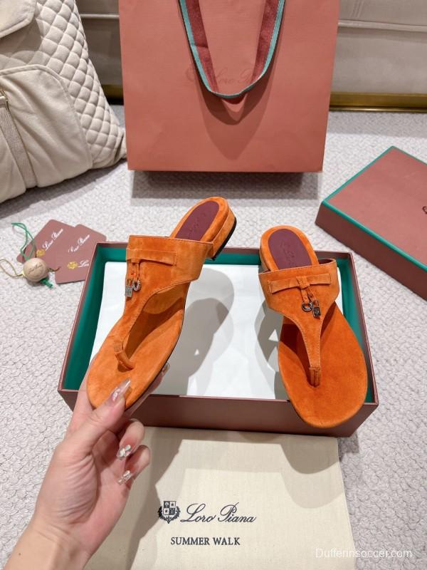2025 Slippers LP Orange Suede Slippers LY00250