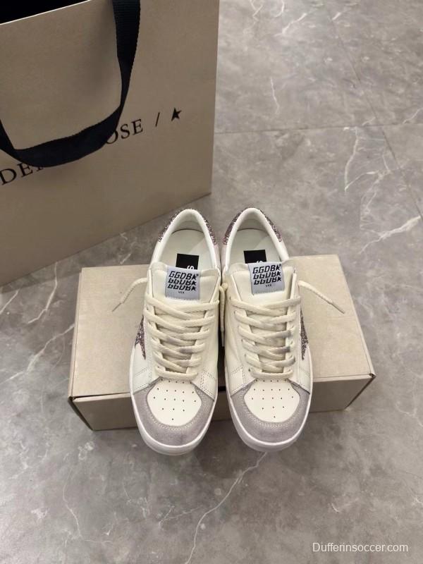 2024 Unisex GGDB White Pink Glitter Leather Suede Low Top Sneakers