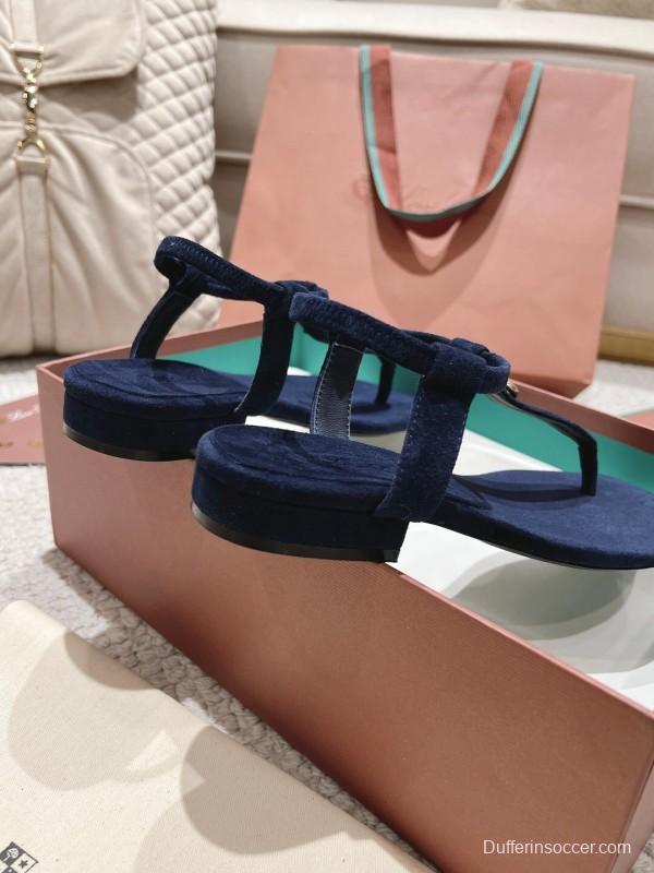 2025 Women LP Navy Suede Sandals LY00360