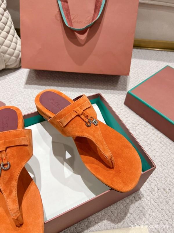 2025 Slippers LP Orange Suede Slippers LY00250