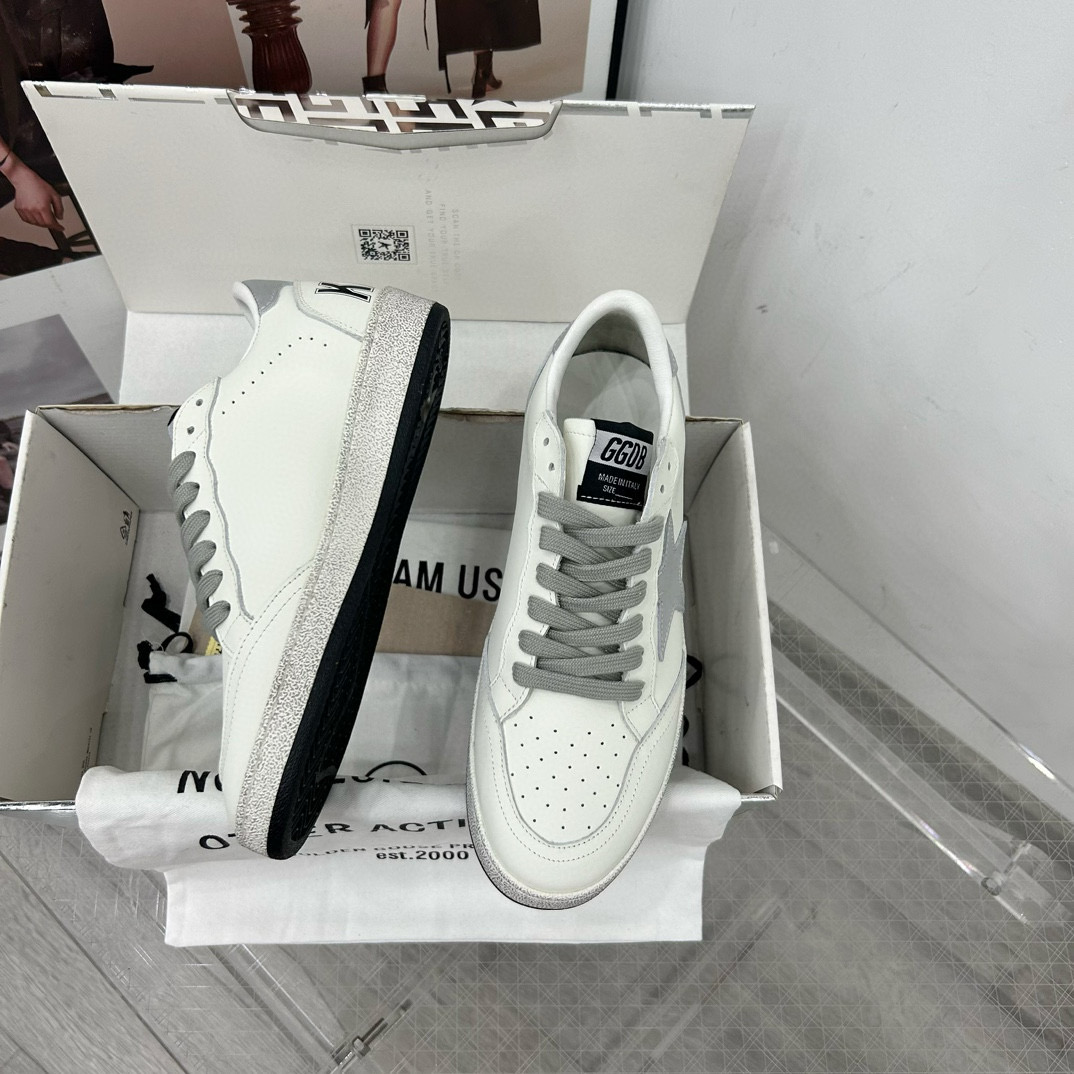 2024 Unisex GGDB White Grey Leather Suede Low-Top Sneakers