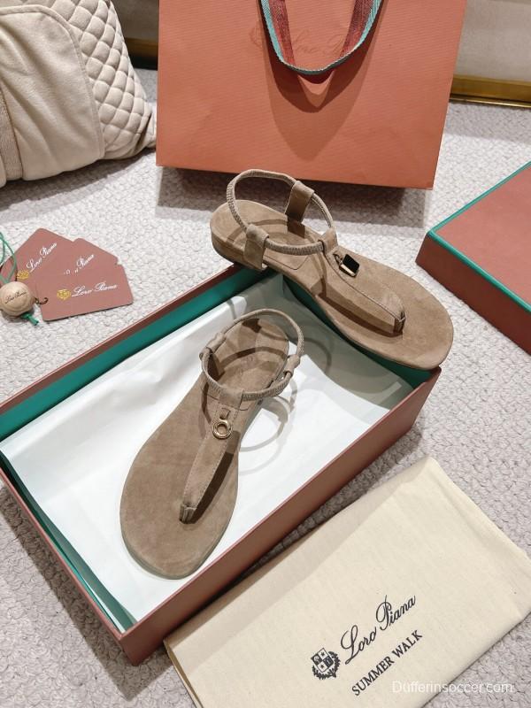 2025 Women LP Beige Suede Sandals LY00360