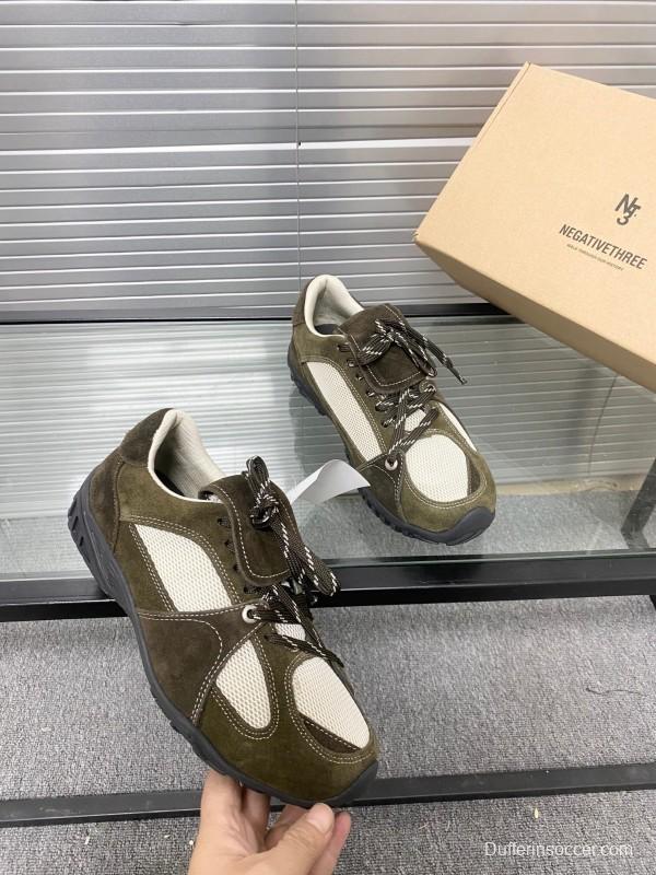 2025 Unisex Puma Brown White Silk Oxford Leather Sneakers KFY00280