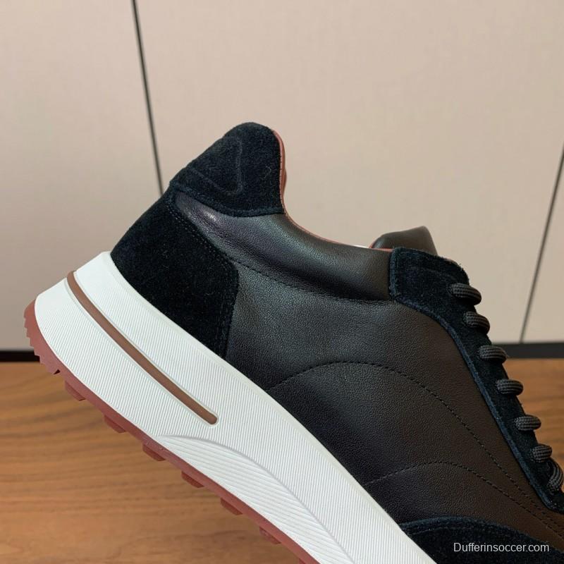 2025 Unisex Le Parmentier Black Brown Suede Leather Sneakers LY