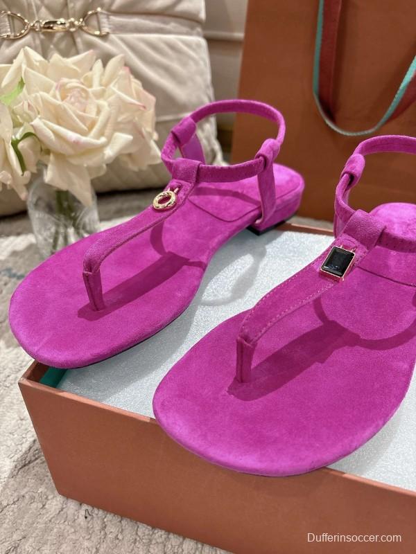 2025 Women LP Fuchsia Suede Sandals LY00250