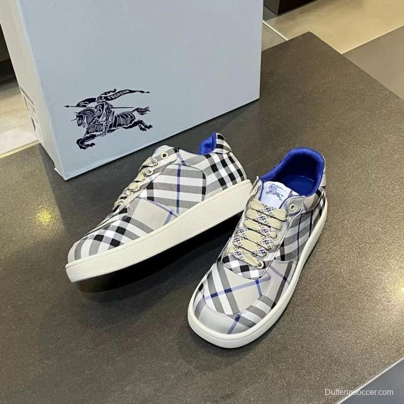 2024 Unisex Burberry Beige Black White Calf Leather Casual Shoes MJ00330