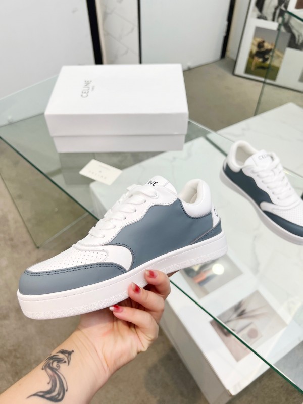 2025 Unisex CELINE White Grey Leather Sneakers