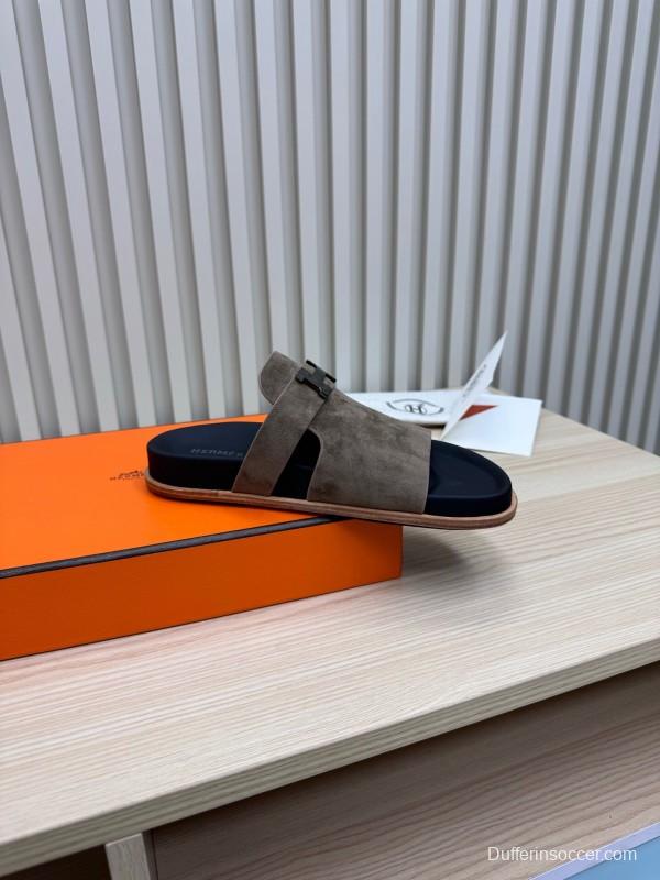 2025 Slippers Hermès Brown Suede Slippers