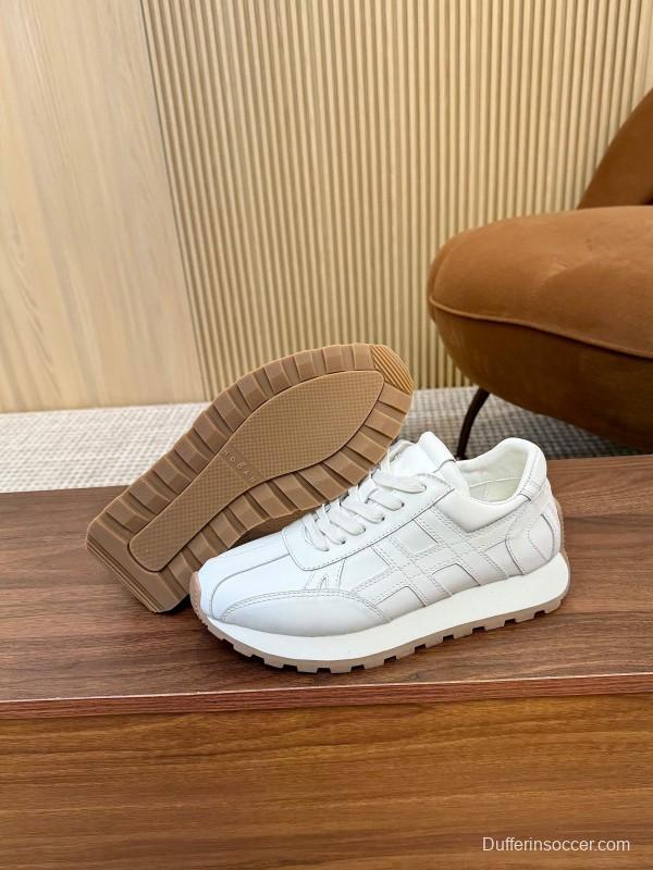 2025 Unisex HOGAN White Leather Suede Sneakers H671