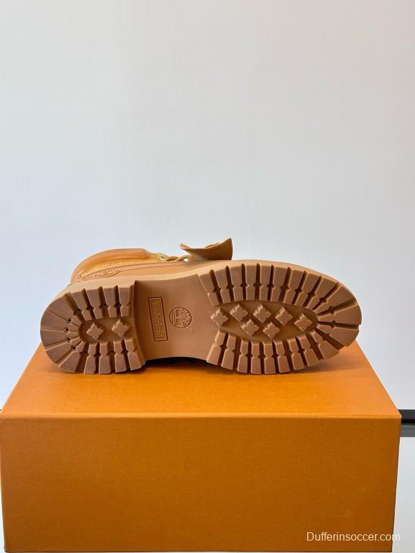 2024 Men Louis Vuitton Brown Leather Waterproof Work Boots MJ00390