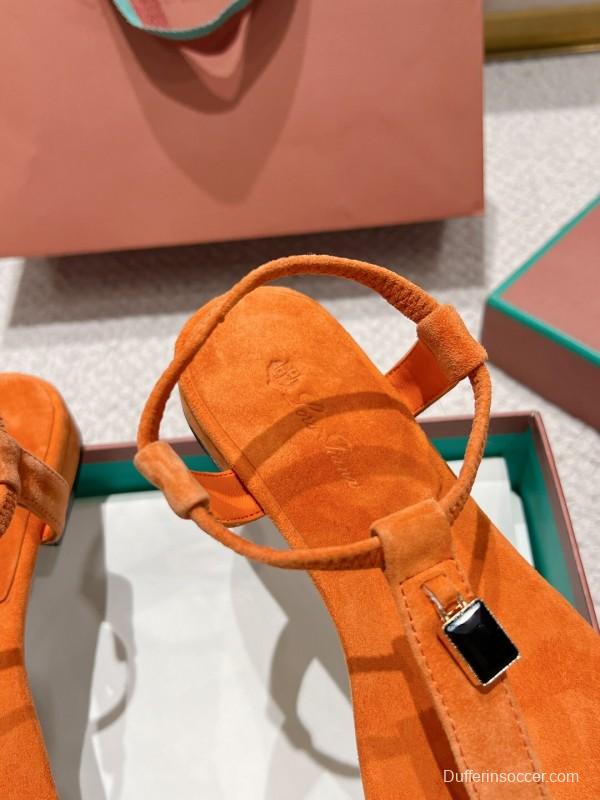 2025 LP Orange Suede Slippers