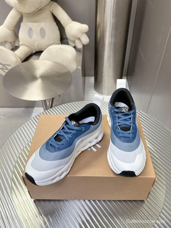 2025 Unisex Loewe Blue Grey White Leather Mesh Sneakers
