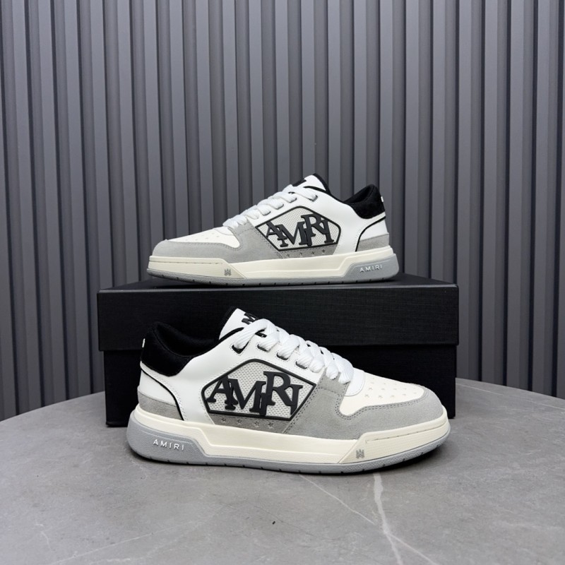 2025 Unisex Amiri White Black Suede Leather Sneakers MJ00360