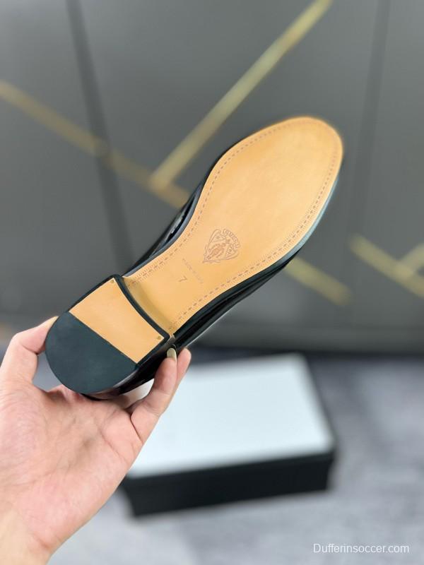 2024 Men Gucci Black Leather Loafer MJ00280