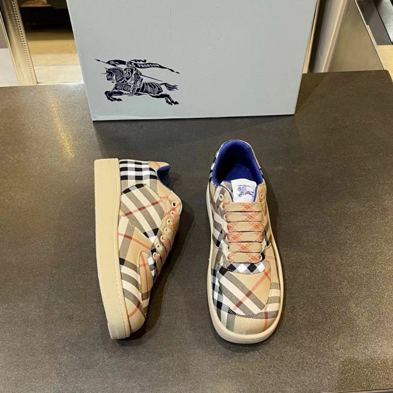 2024 Unisex Burberry Beige Black White Leather Casual Shoes MJ00330
