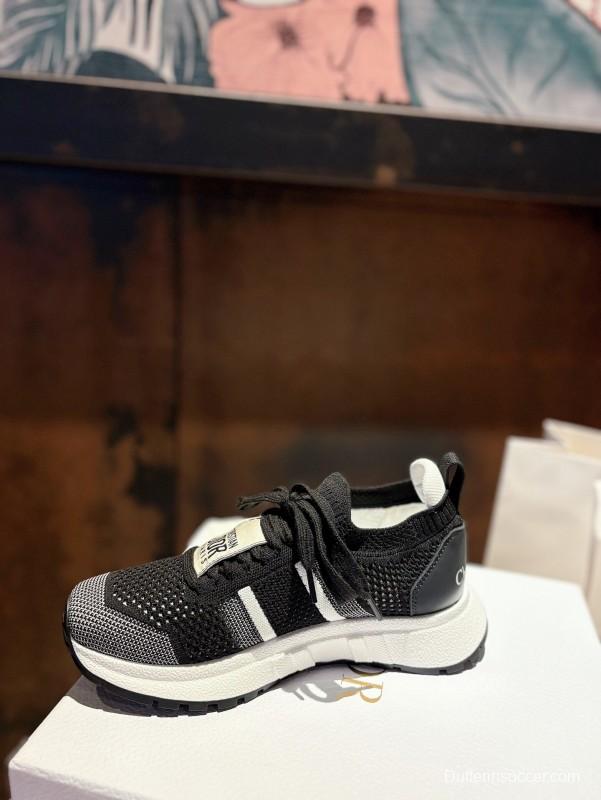 2025 Unisex Dior Black Grey Flyknit Sneakers LY00260