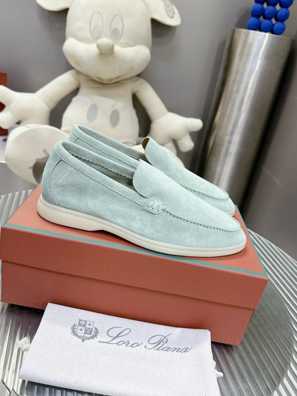 2024 Unisex LP Pale Green Suede Loafers MJ00270