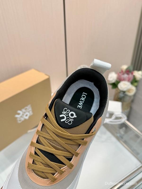 2025 Unisex Loewe White Army Green Orange Blue Black Polyester Mesh Running Shoes Collaboration KFY00300