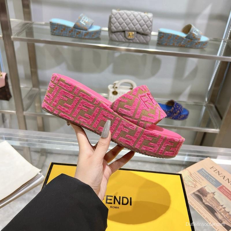 2025 Fendi Pink Canvas Slippers MJ00230