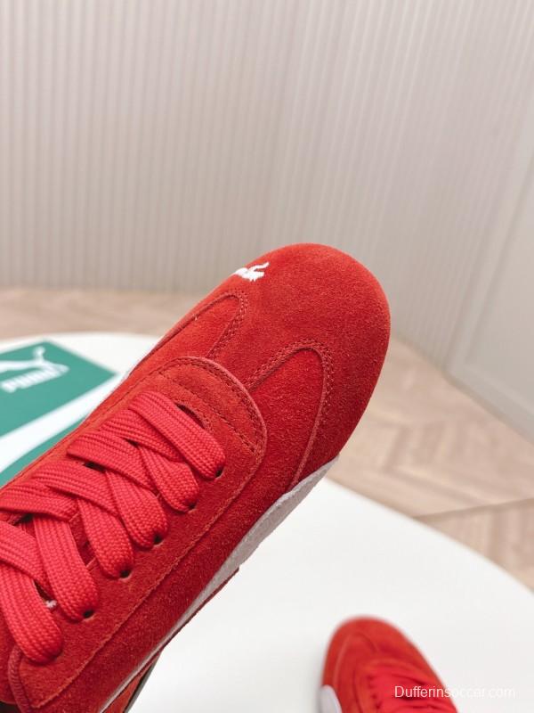 2025 Women Puma Red White Suede Sneakers LY00280