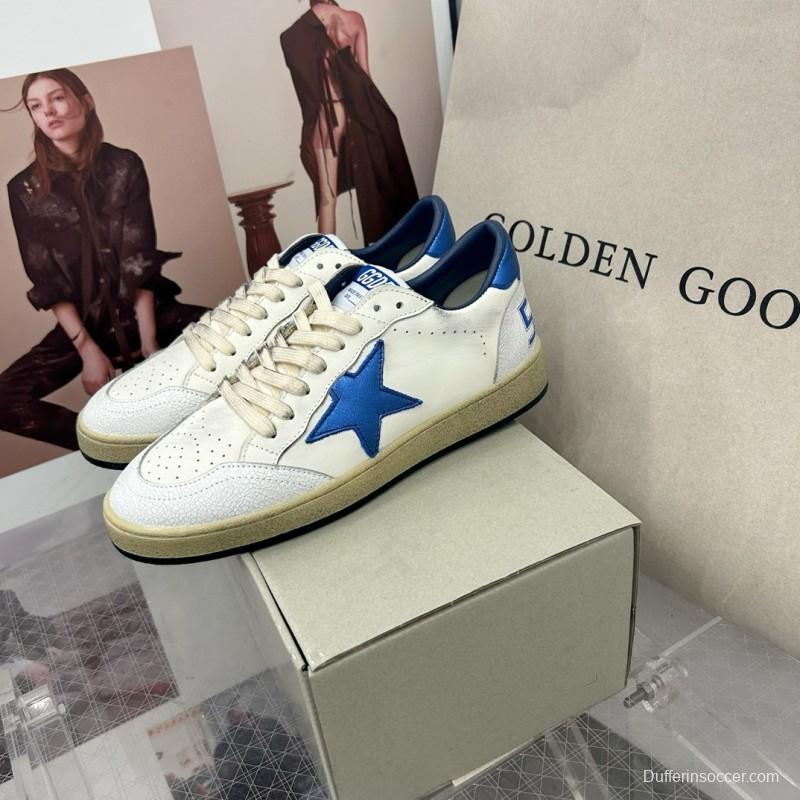 2024 Unisex GGDB White Blue Leather Sneakers MJ00260