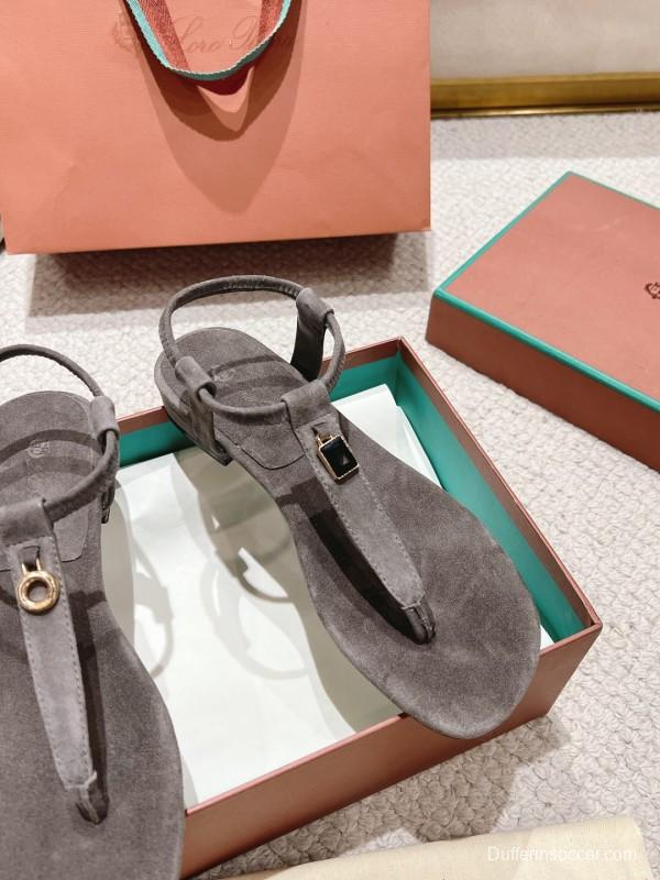 2025 Women LP Gray Suede Sandals LY00360