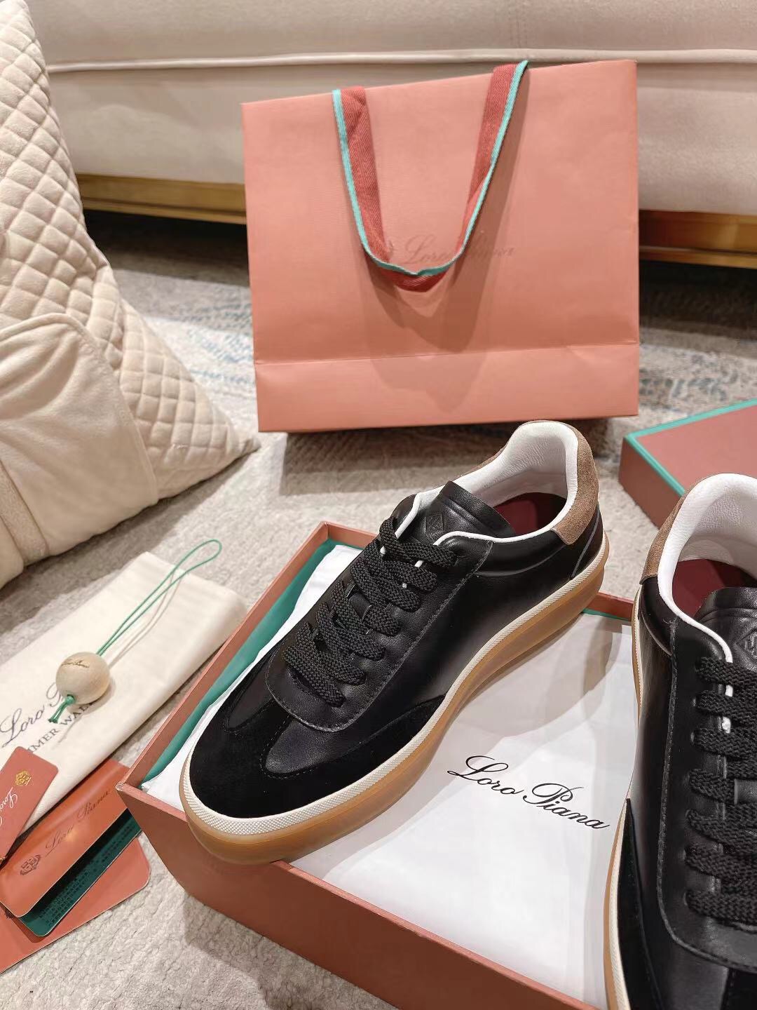 2025 Unisex Le Parmentier Black Suede Leather Sneakers Top Version LY00320(F)/LY00330(M)