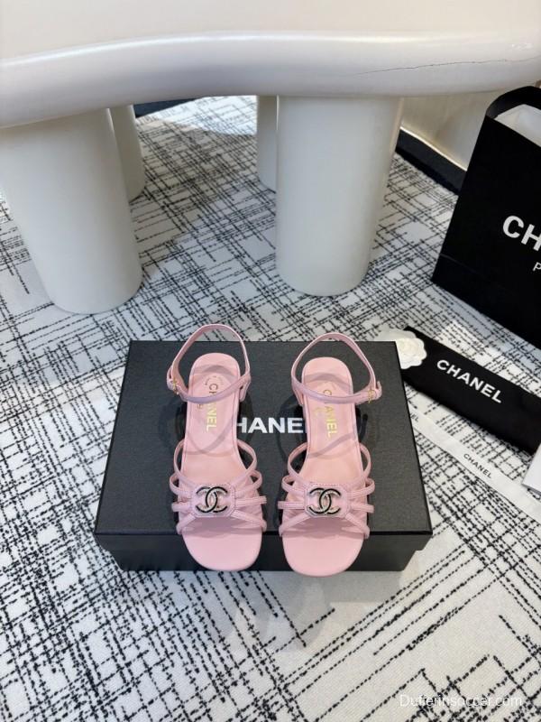 2025 Women Chanel Pink Lambskin Sandals LY00270