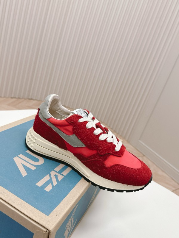 2024 Unisex Autry Red White Leather Mesh Sneakers MJ00330