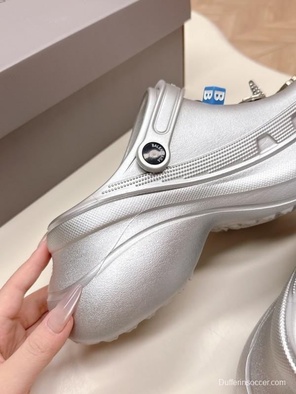 2025 Unisex Balenciaga Silver EVA Rubber Clog Embellished LY00330(F)/LY00340(M)