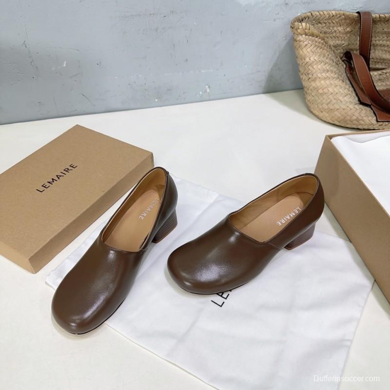 2025 Women Lemaire Brown Leather Loafers