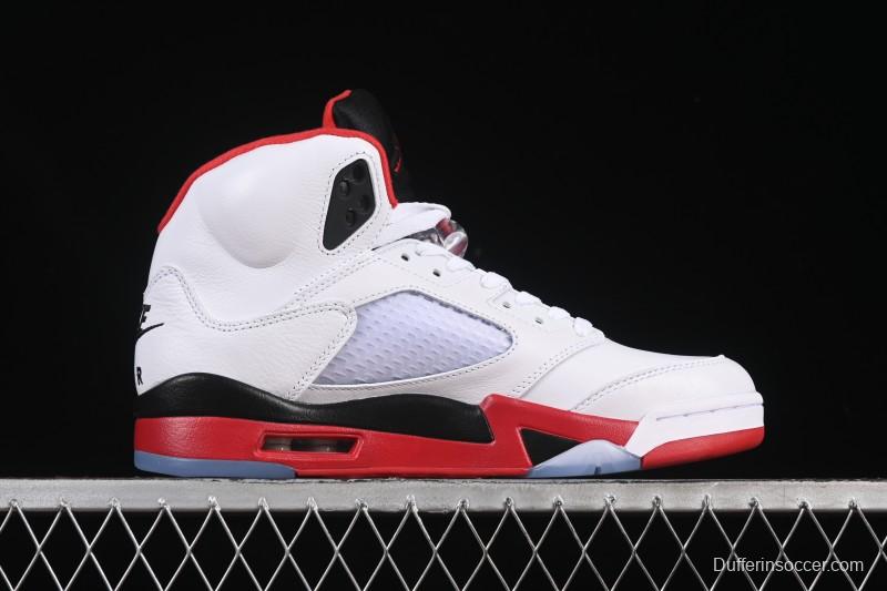 Nike Air Jordan 5 Retro Fire Red Black Tongue Basketball Shoes - HQ7978-101