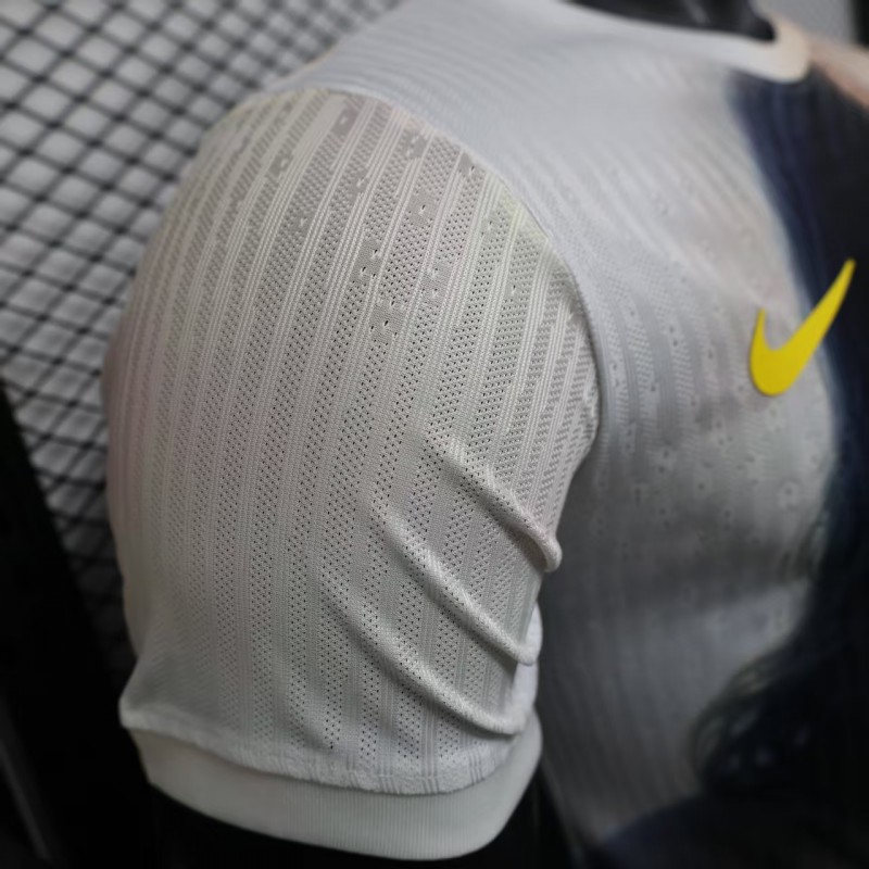 Player Version 2025 Brazil White with Jesus Praying Portrait Jersey