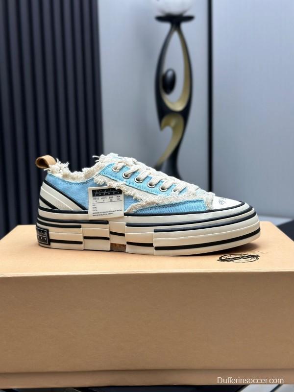 2025 Unisex XVESSEL Light Blue White Canvas Plimsolls Vulcanized AS00240