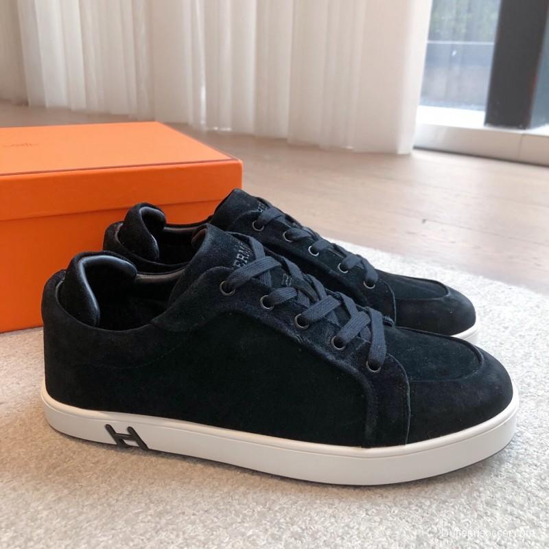2025 Unisex H Black Suede Sneakers AS00380