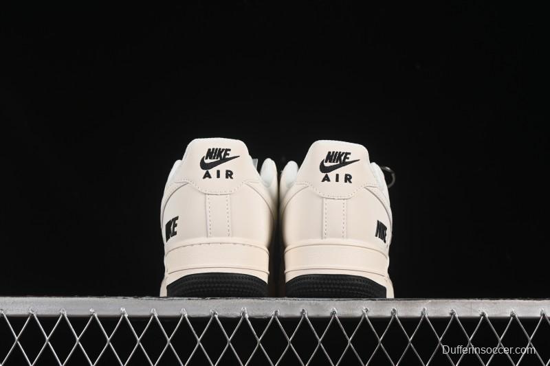 Nike Air Force 1'07 Low Casual Sneakers with Triple Black Swoosh - XX3168-183